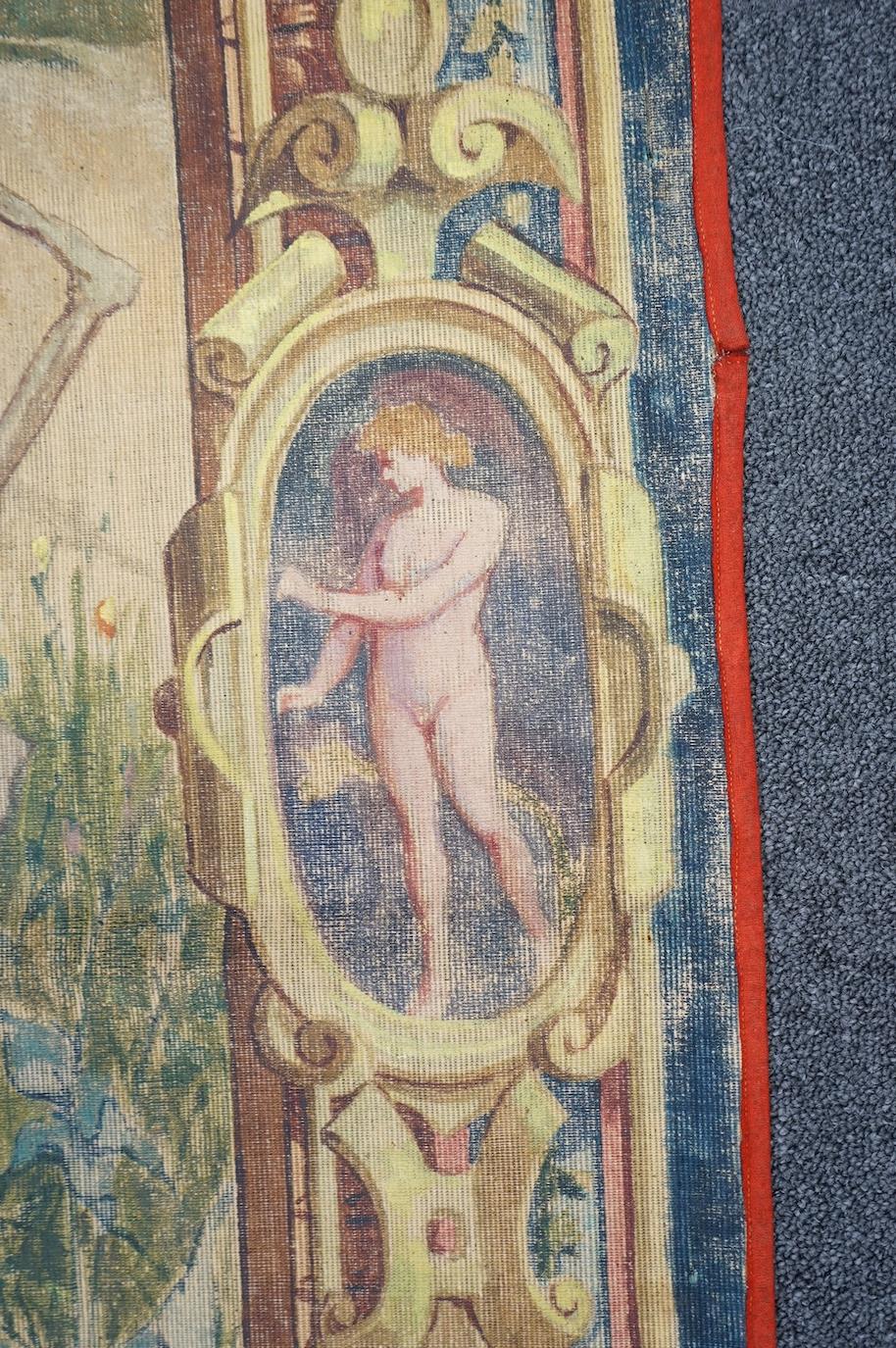 A late 19th century early 20th century cartoon of an earlier mythological biblical scened tapestry based on and after Jan Cornelisz Vermeyen’s similar series of nine commissioned by Charles V of France. 134 cm wide x 220